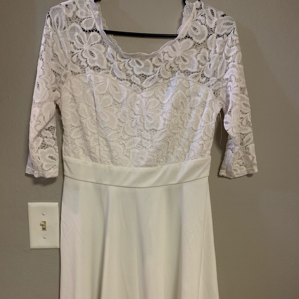 white lace skater dress